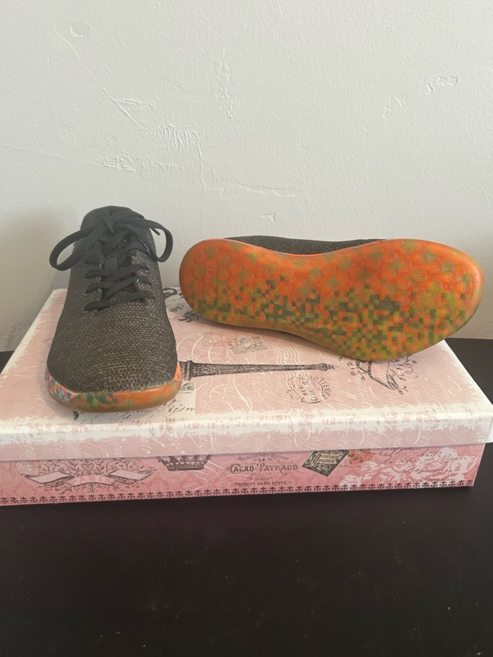 NOBULL Black Knit Sneaker with Multicolor Check Insole - Picture 5 of 7